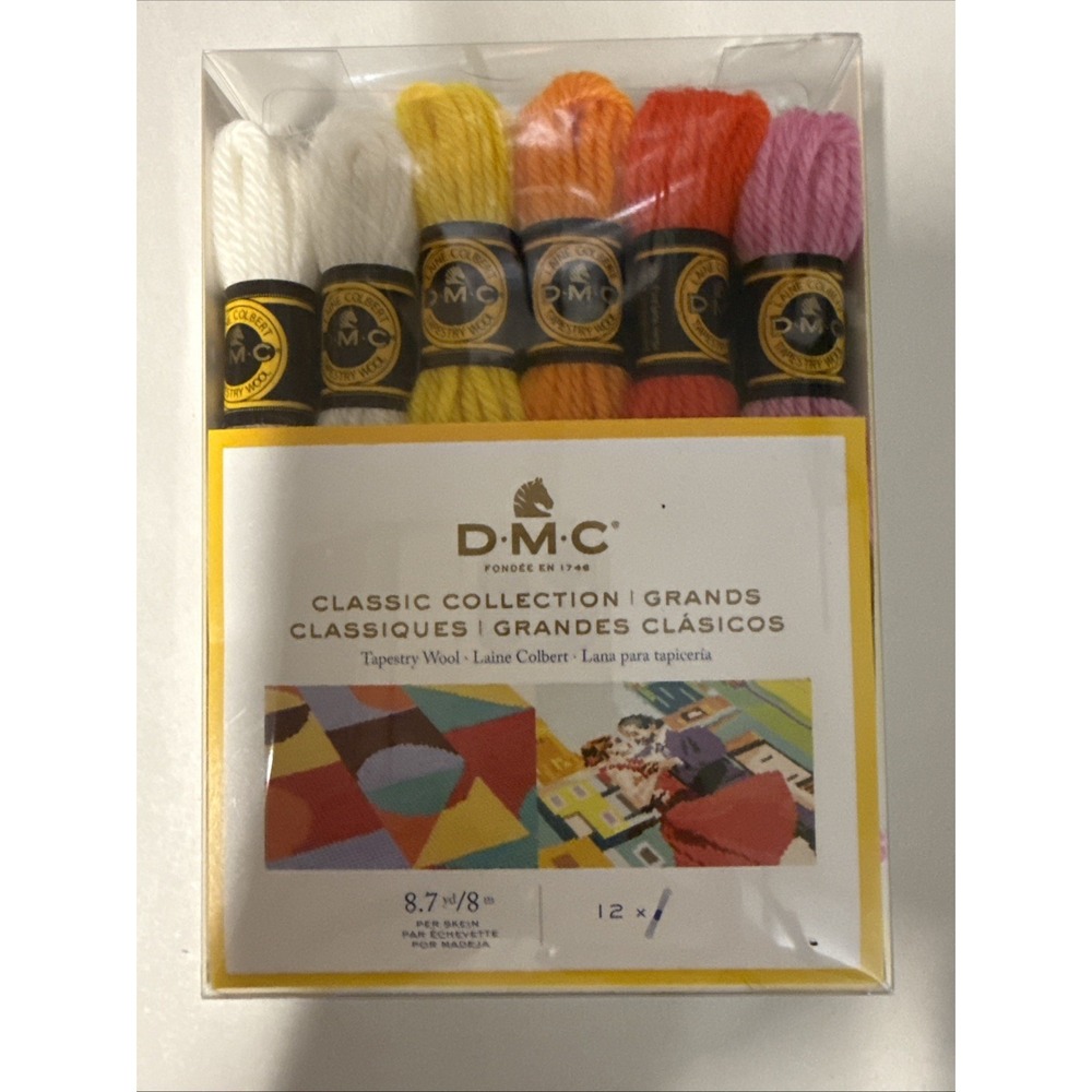 DMC 12pc CLASSIC COLLECTION Tapestry Wool Skeins (8.7yd Per Skein) #486FP712